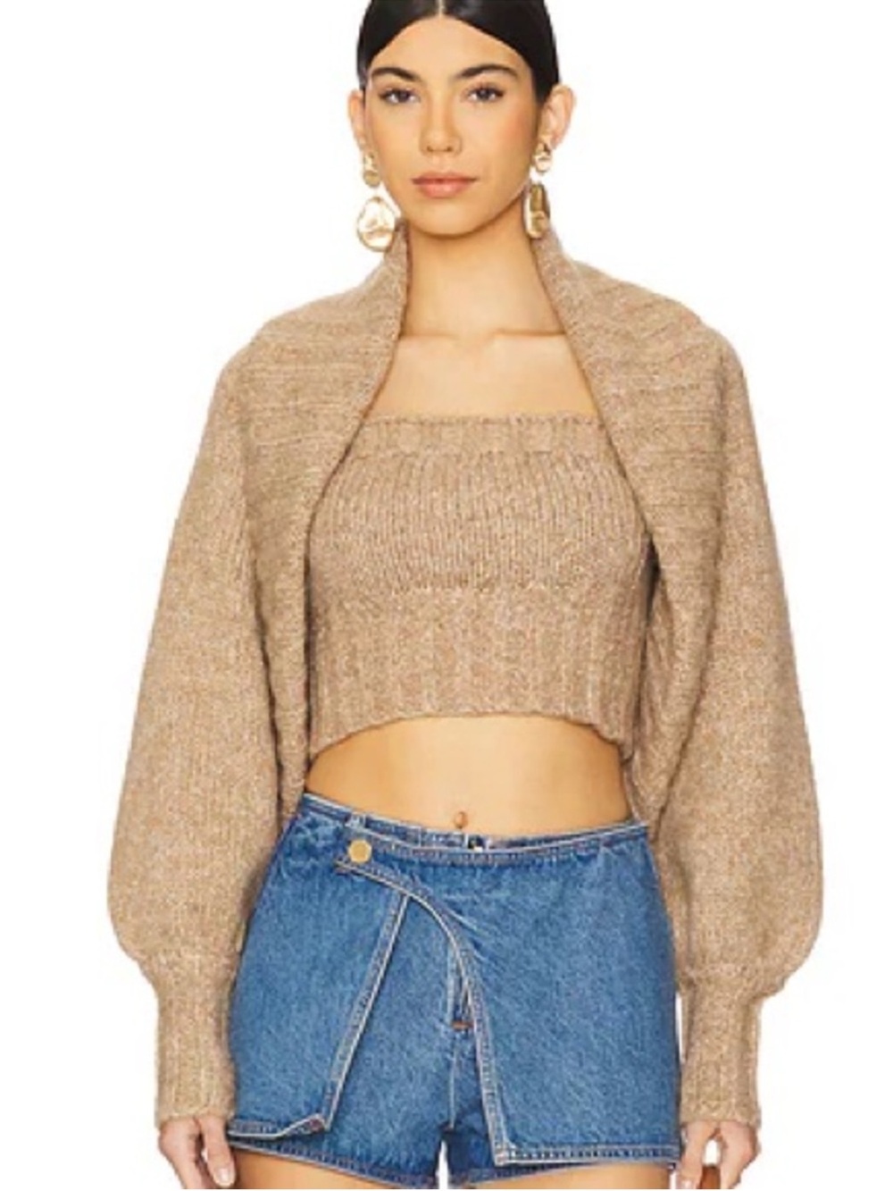 Cult Gaia tube knit top and sweater set